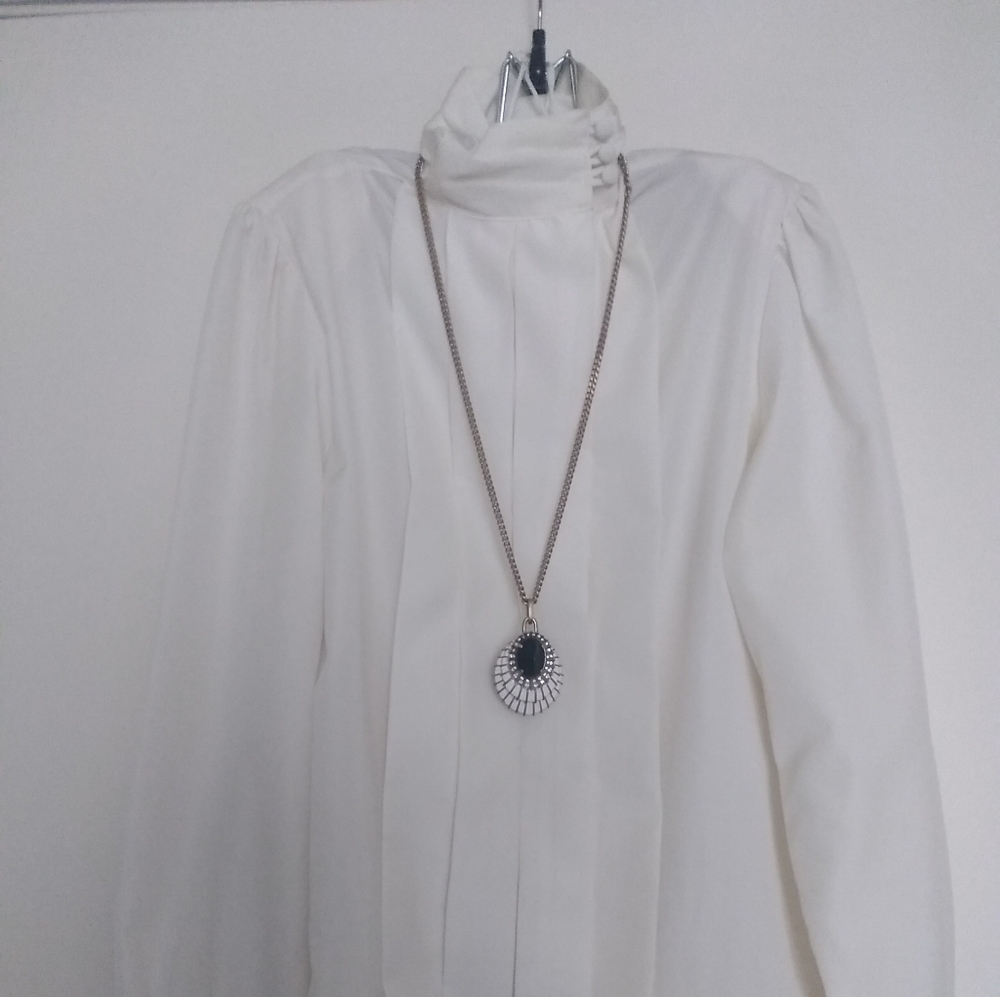 Elegant high neck white blouse